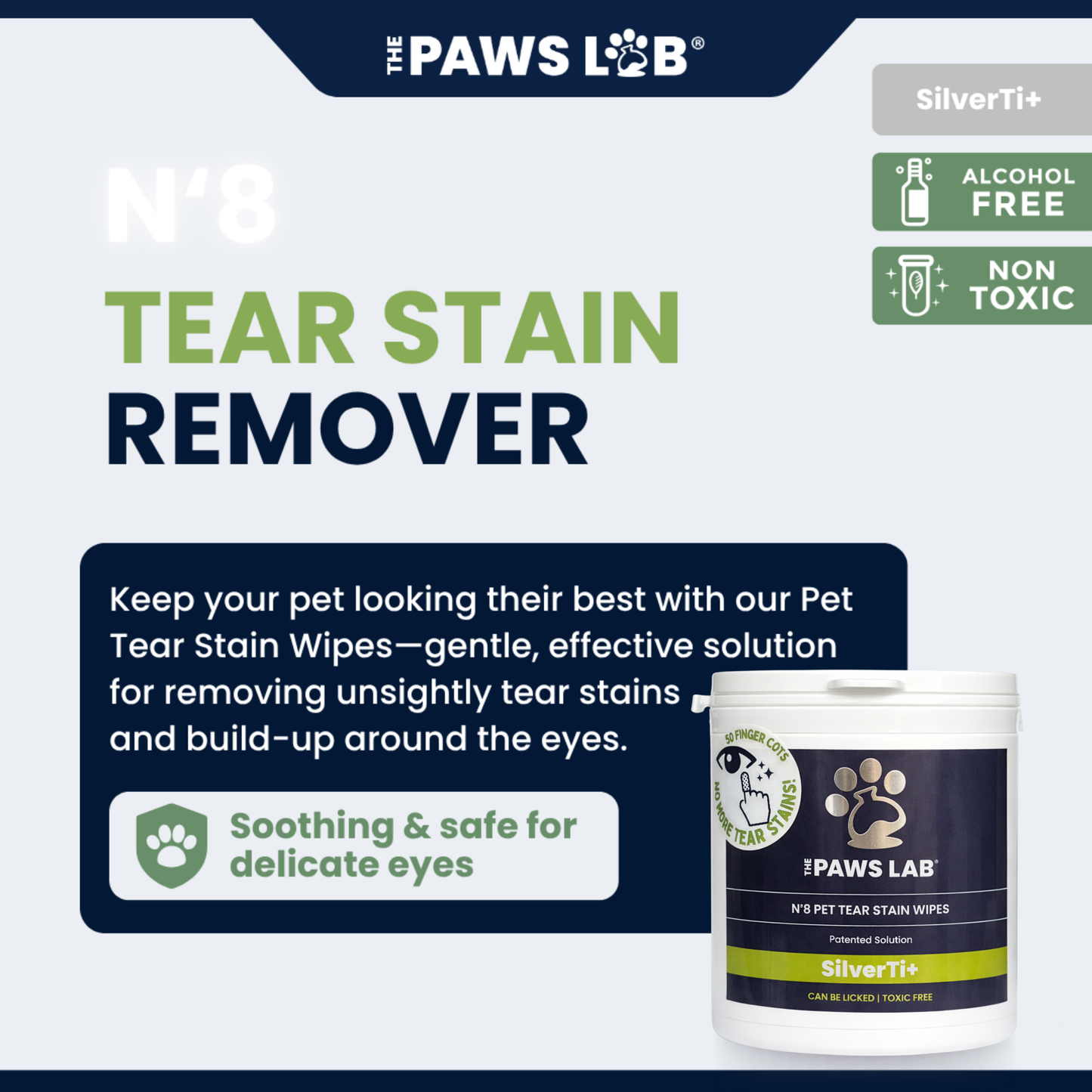N’8 Pet Tear Stain Wipes