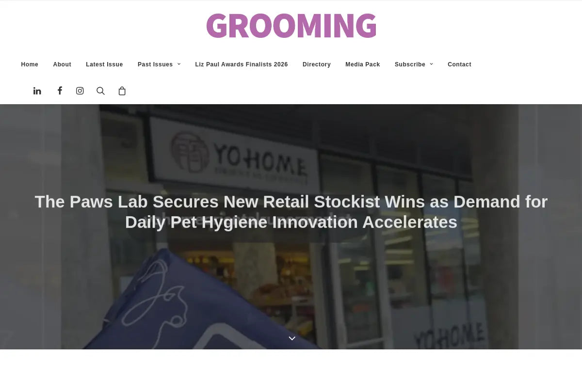 Opening of the article in Total Grooming Magazine